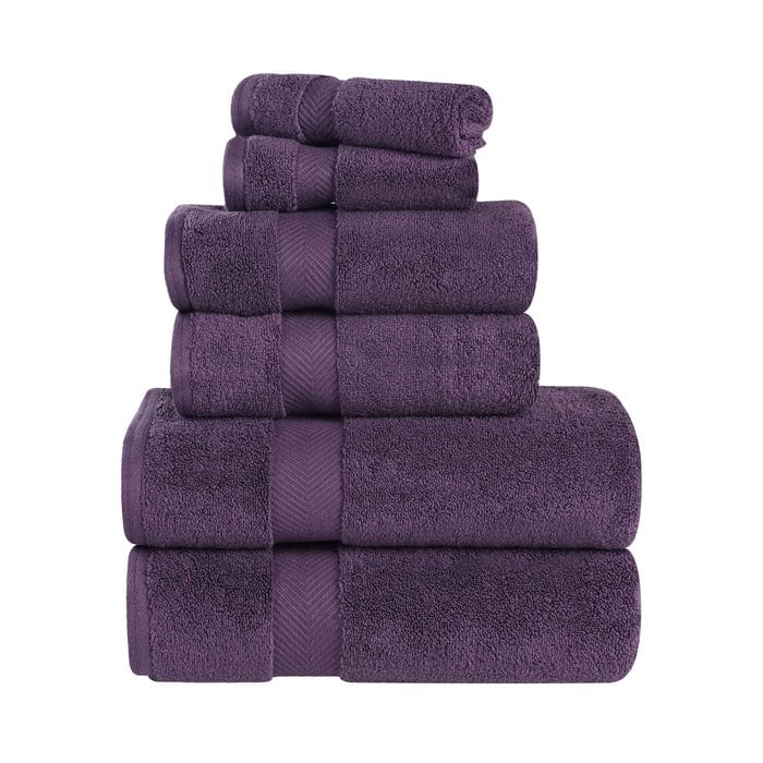 6-teiliges Handtuchset aus äußerst weicher und saugfähiger Zero Twist-Baumwolle