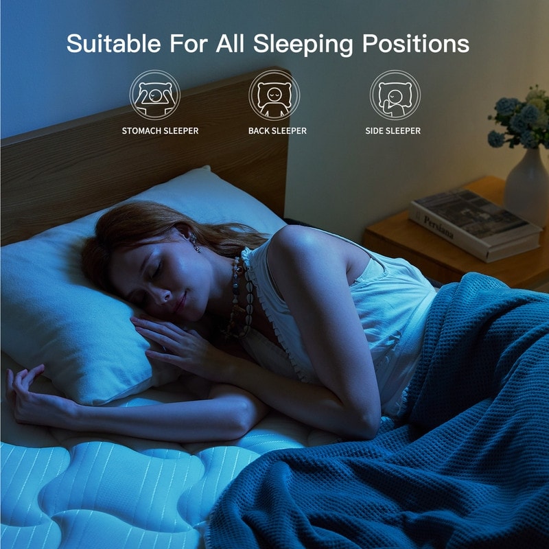 SweDrea 10 Zoll mittelfeste, mit Gel angereicherte Memory Foam-Hybridmatratze, kühlend und atmungsaktiv, mit CertiPUR-US, SGS und OEKO-TEX