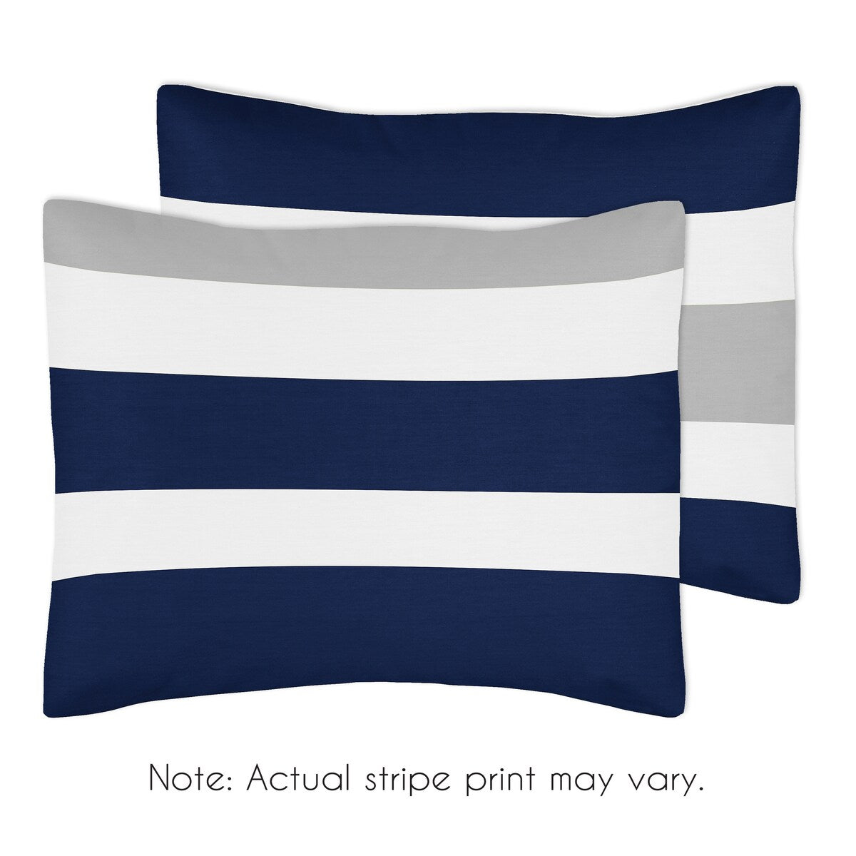 Sweet Jojo Designs 3-teiliges Bettdeckenset in Marineblau und Grau mit Streifen in Full-/Queen-Size
