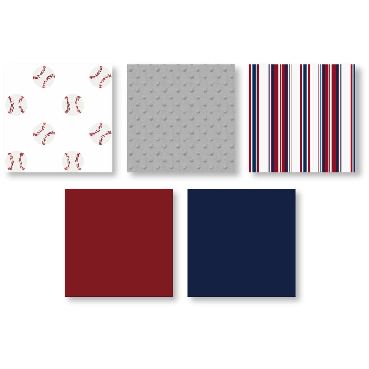 Sweet Jojo Designs 3-teiliges Bettdeckenset für Jungen in Full-/Queen-Size mit Baseball-Patch, Sportkollektion, Rot, Weiß und Blau