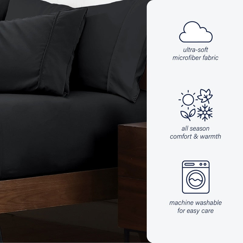 Swift Home Doppelt gebürstete Mikrofaser, 18–21 Zoll, extra tiefe Taschen, Einzel-Spannbettlaken