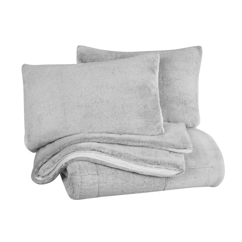 Swift Home Luxuriöses, wendbares Hochflor-Bettdeckenset aus Plüsch und Sherpa