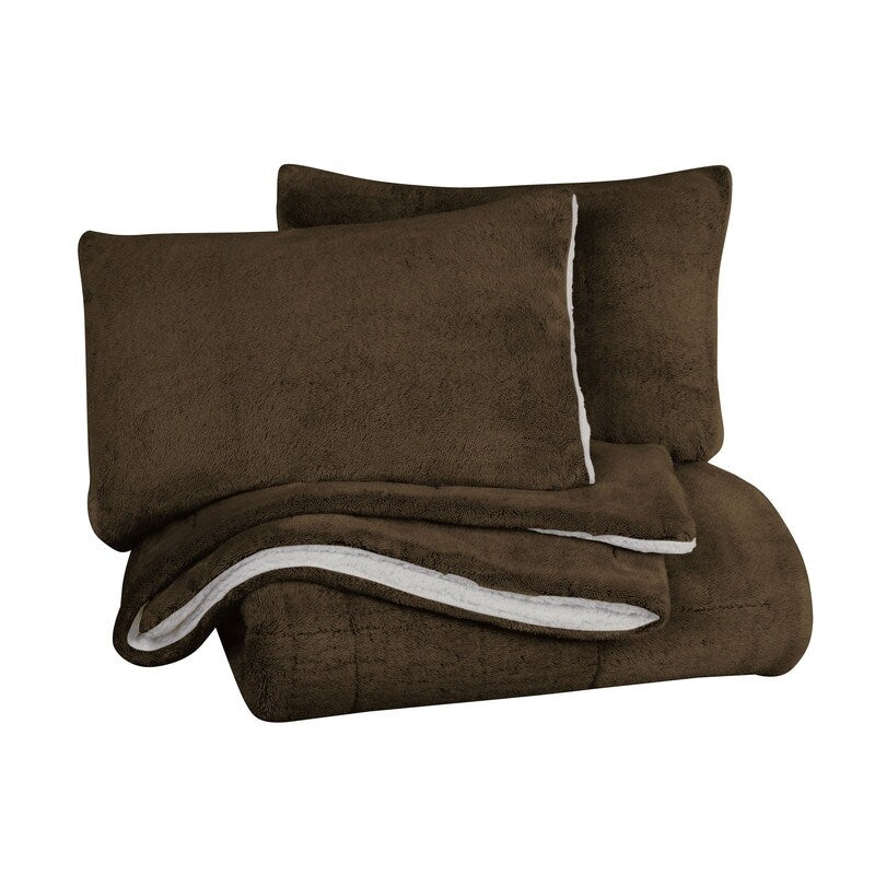 Swift Home Luxuriöses, wendbares Hochflor-Bettdeckenset aus Plüsch und Sherpa