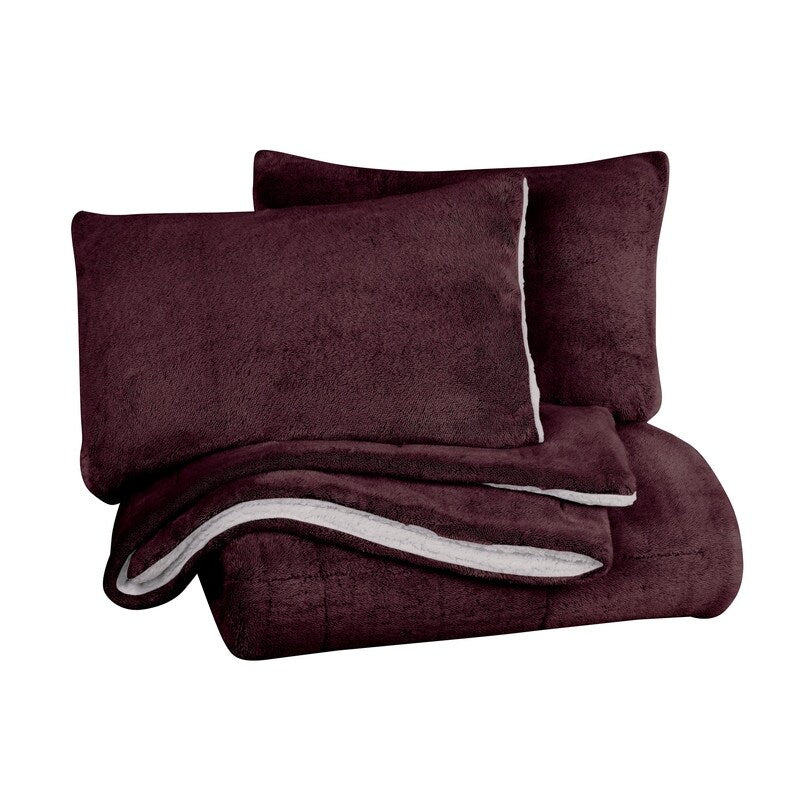 Swift Home Luxuriöses, wendbares Hochflor-Bettdeckenset aus Plüsch und Sherpa
