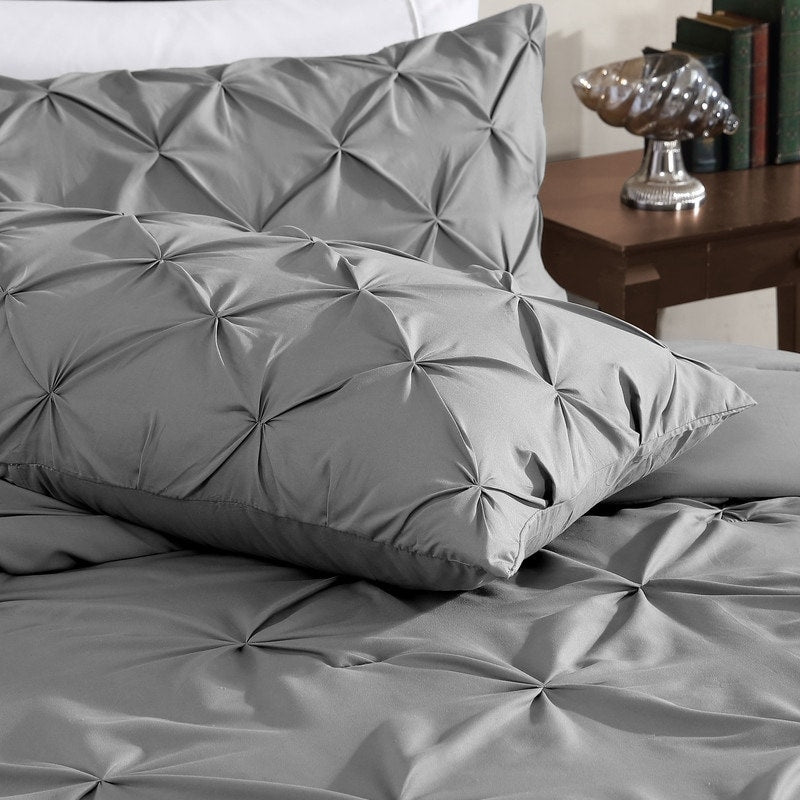 Swift Home Modernes 3-teiliges Bettwäsche-Set aus ultraweicher Mikrofaser mit Biesen