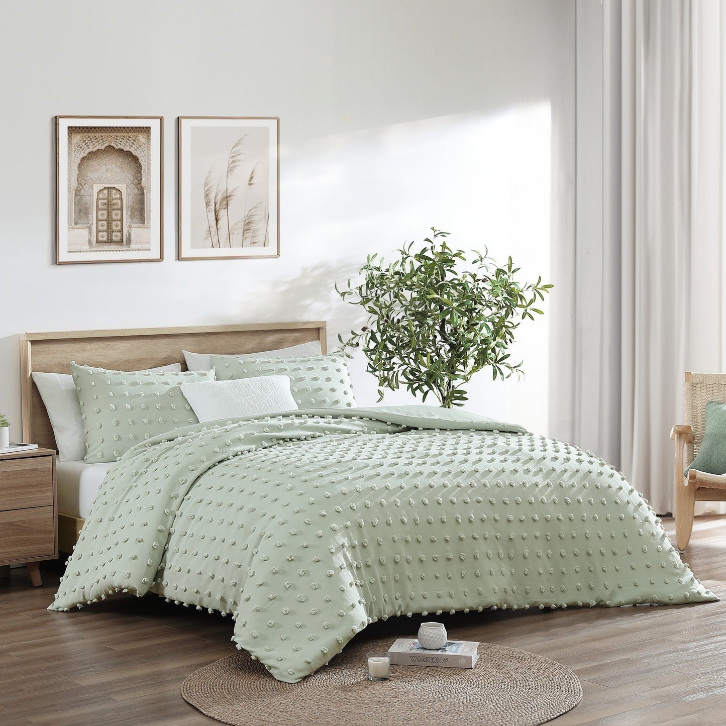Swift Home Ultraweiches 3-teiliges Mikrofaser-Bettwäscheset mit Pom Pom