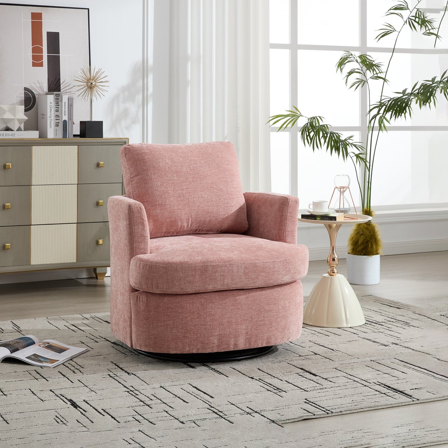 Swivel Chair Modern Office Desk Chair with Adjustable Height and 360 Degree Rotation for Home Office Comfort
