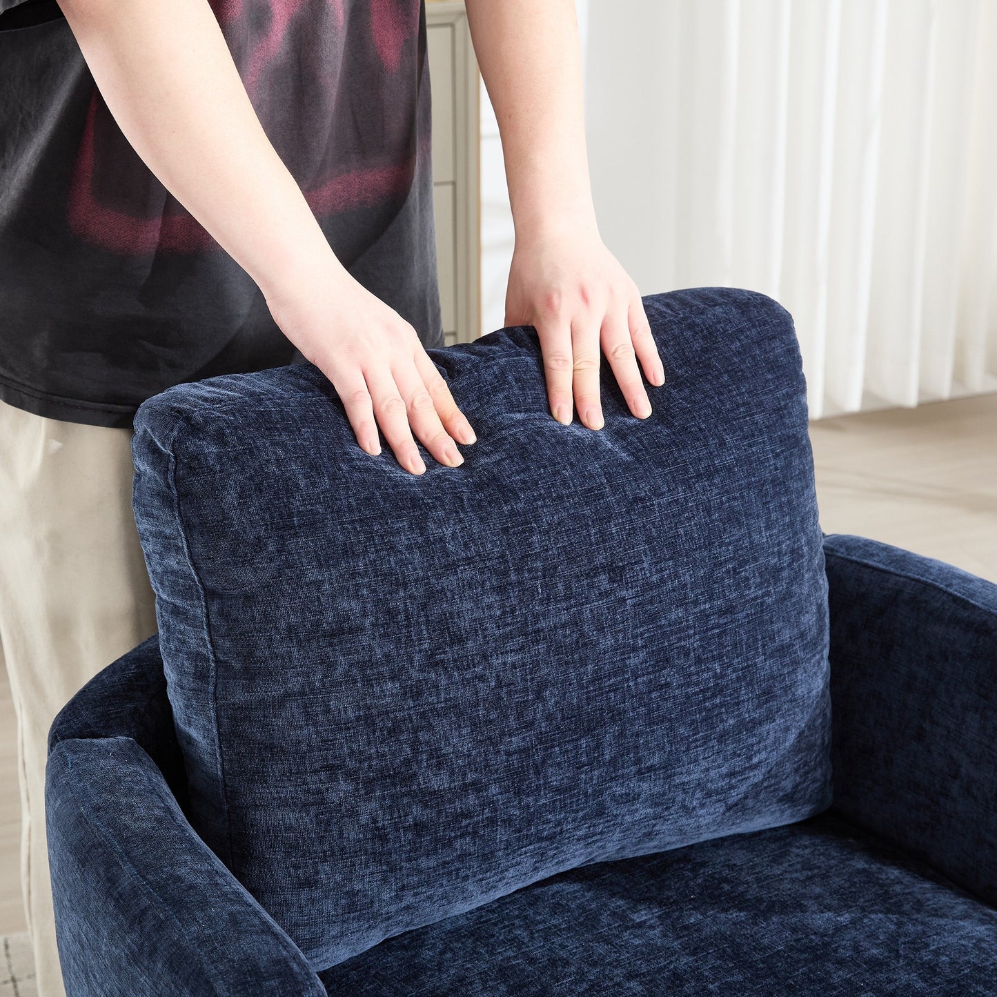 Swivel Chair Modern Office Desk Chair with Adjustable Height and 360 Degree Rotation for Home Office Comfort