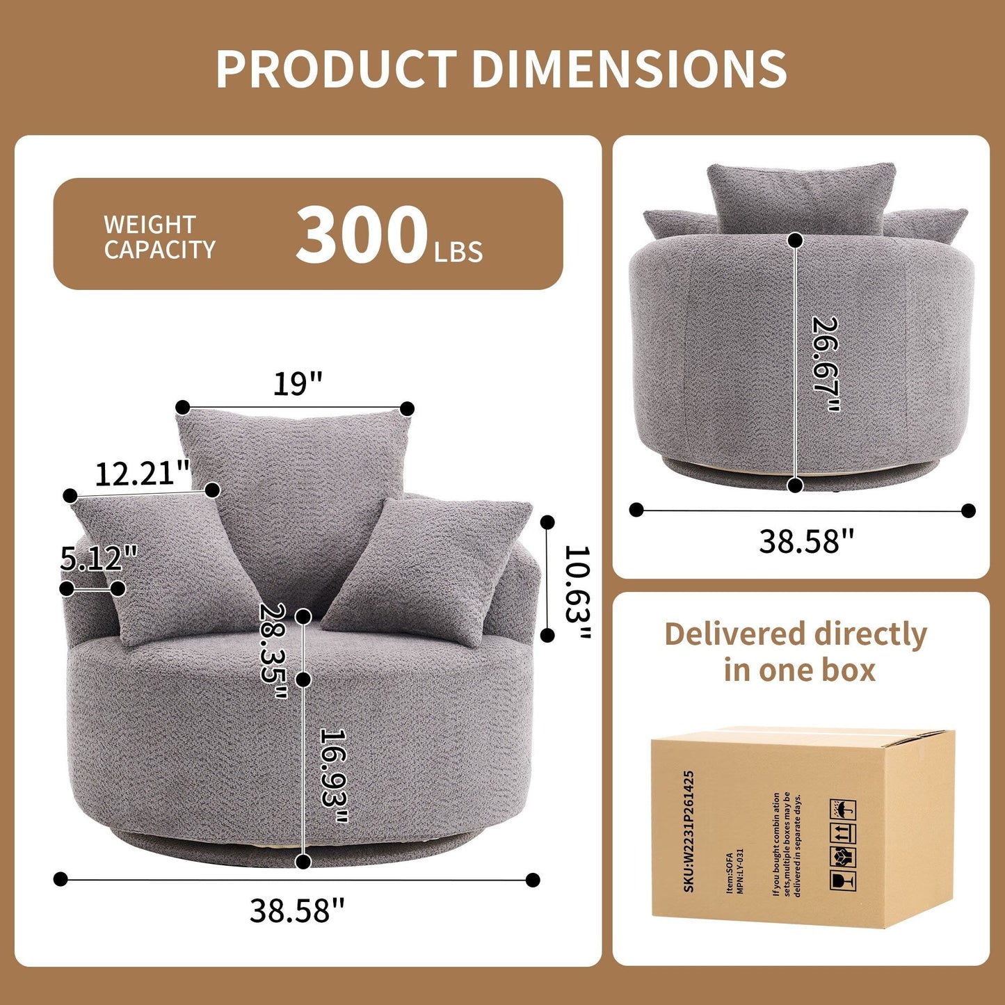 Swivel Compression Chair Single-Seat Compression Chair