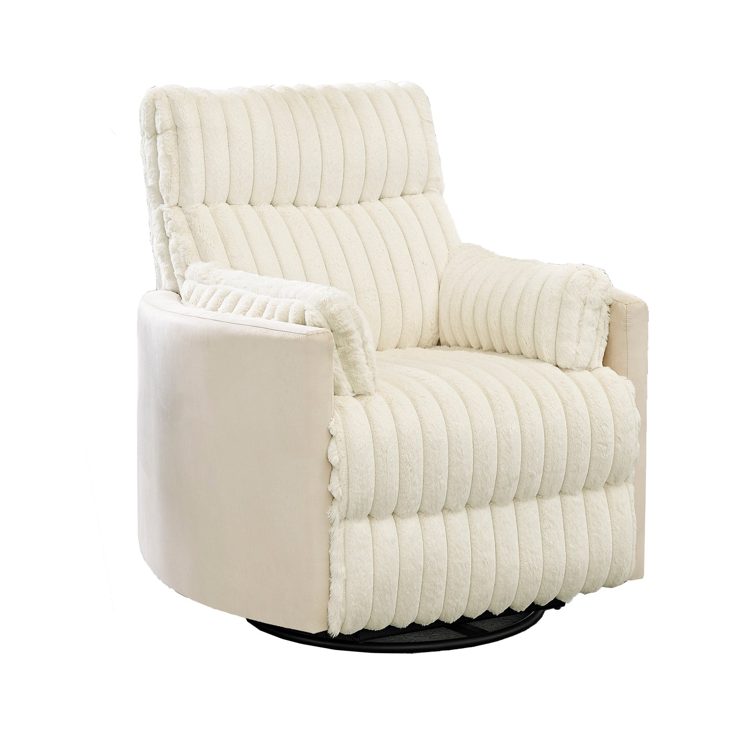 Swivel Recliner Chair with 360° Rotation and Manual Recline - Wide Plush Seat, Pillow-Top Arms, Pocket/Sinuous Springs
