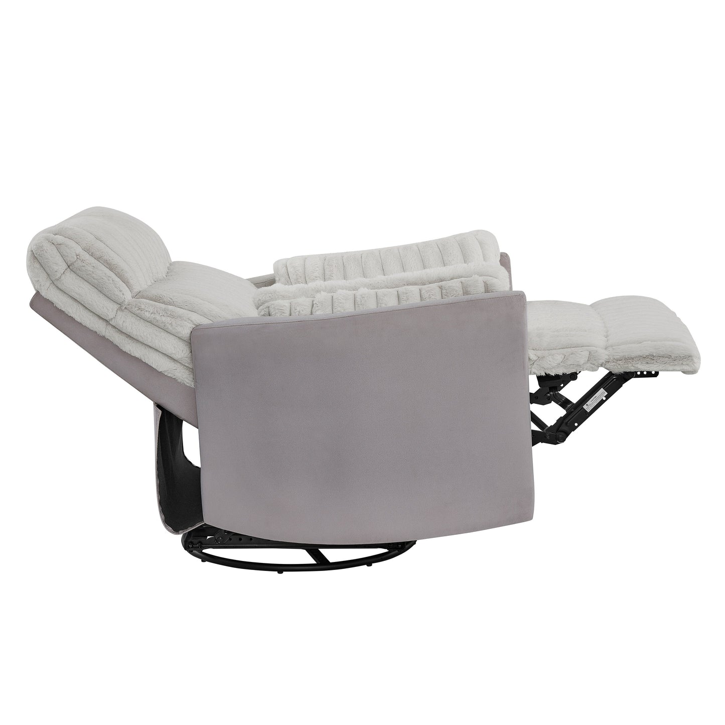 Swivel Recliner Chair with 360° Rotation and Manual Recline - Wide Plush Seat, Pillow-Top Arms, Pocket/Sinuous Springs