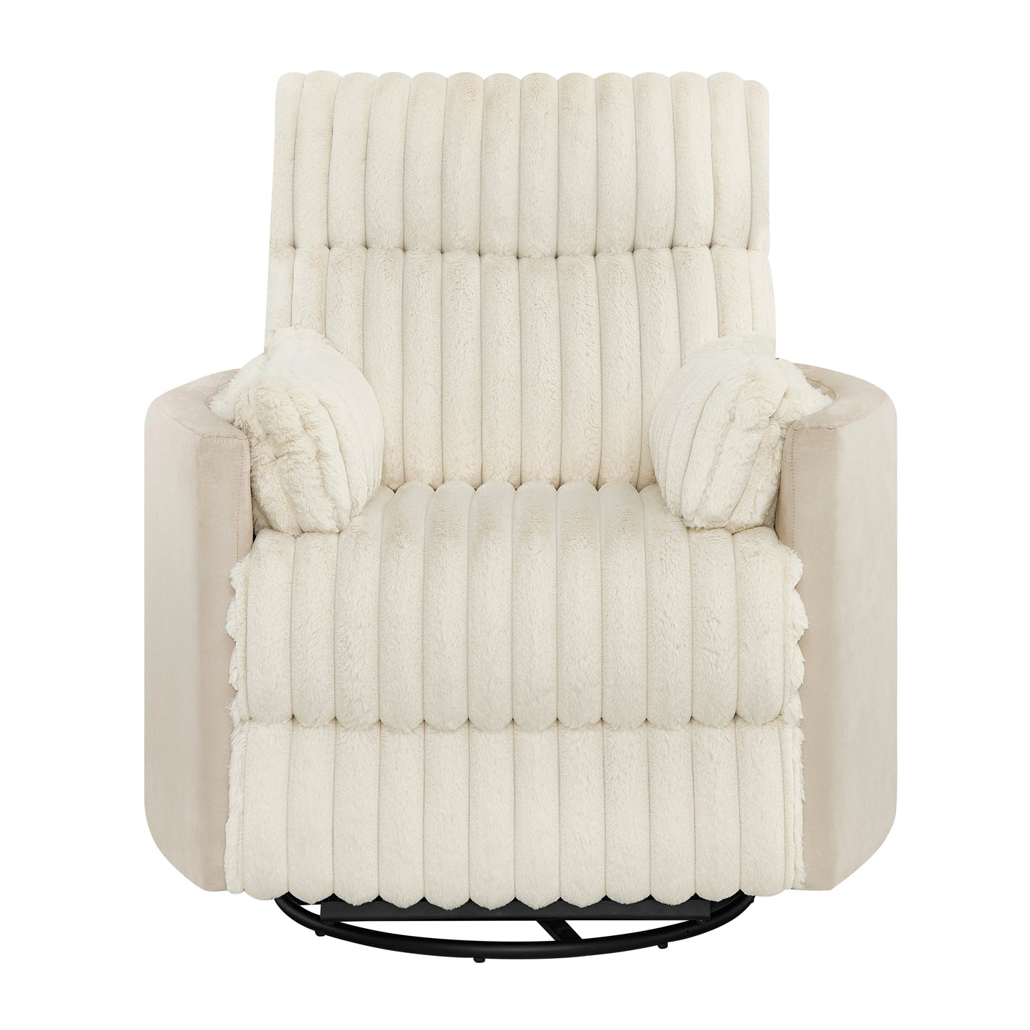 Swivel Recliner Chair with 360° Rotation and Manual Recline - Wide Plush Seat, Pillow-Top Arms, Pocket/Sinuous Springs