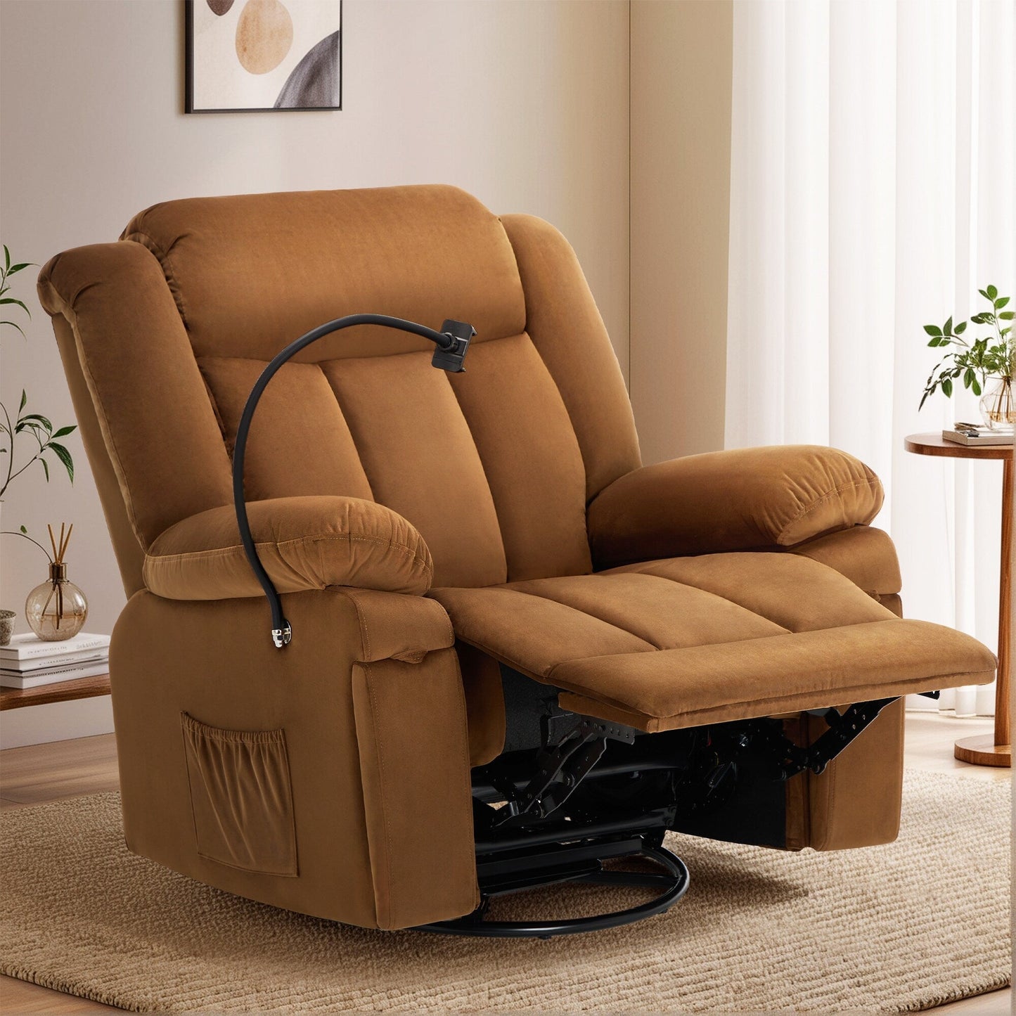 Swivel Rocking Recliner with Massage, Heating, and Phone Stand â?Ideal for Living Room, Office, Bedroom