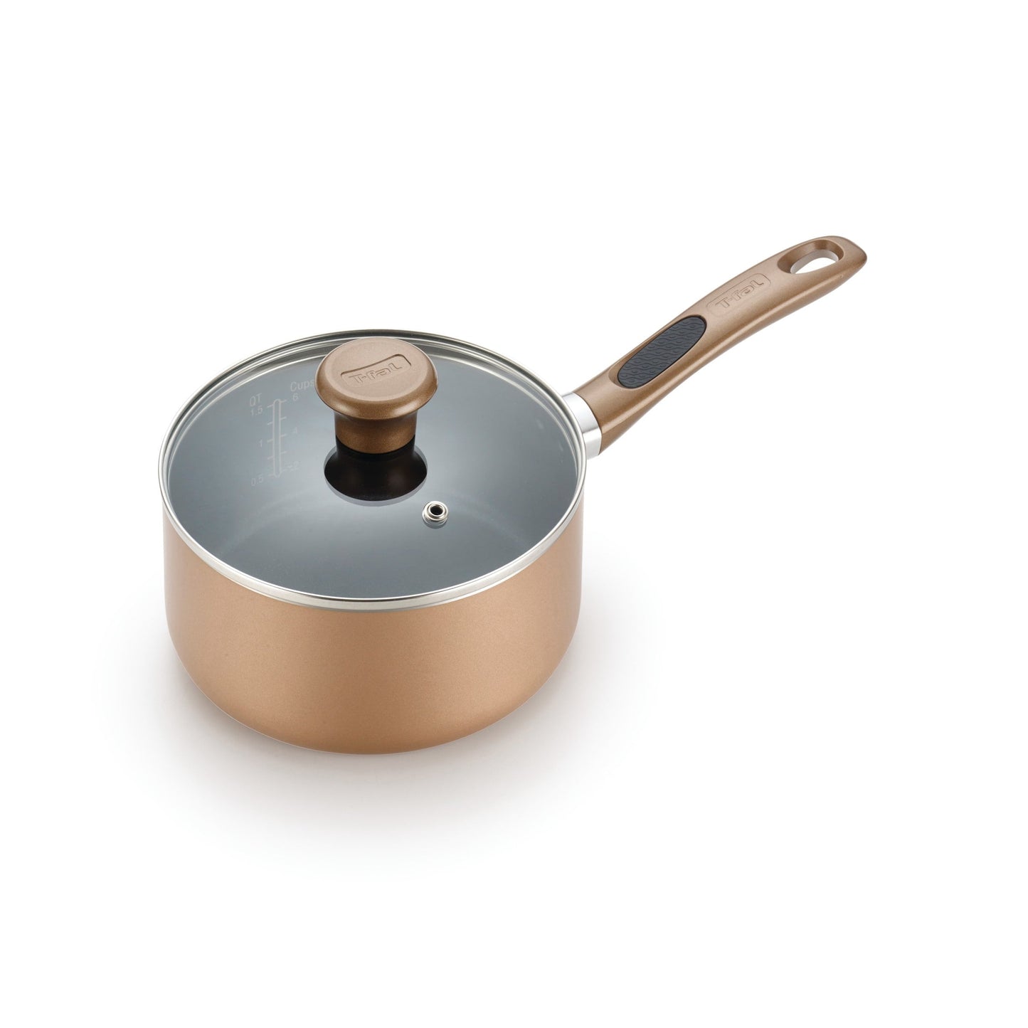 T-fal B036SE64 Excite Antihaft-Kochgeschirr-Set, 14-teilig, Bronze