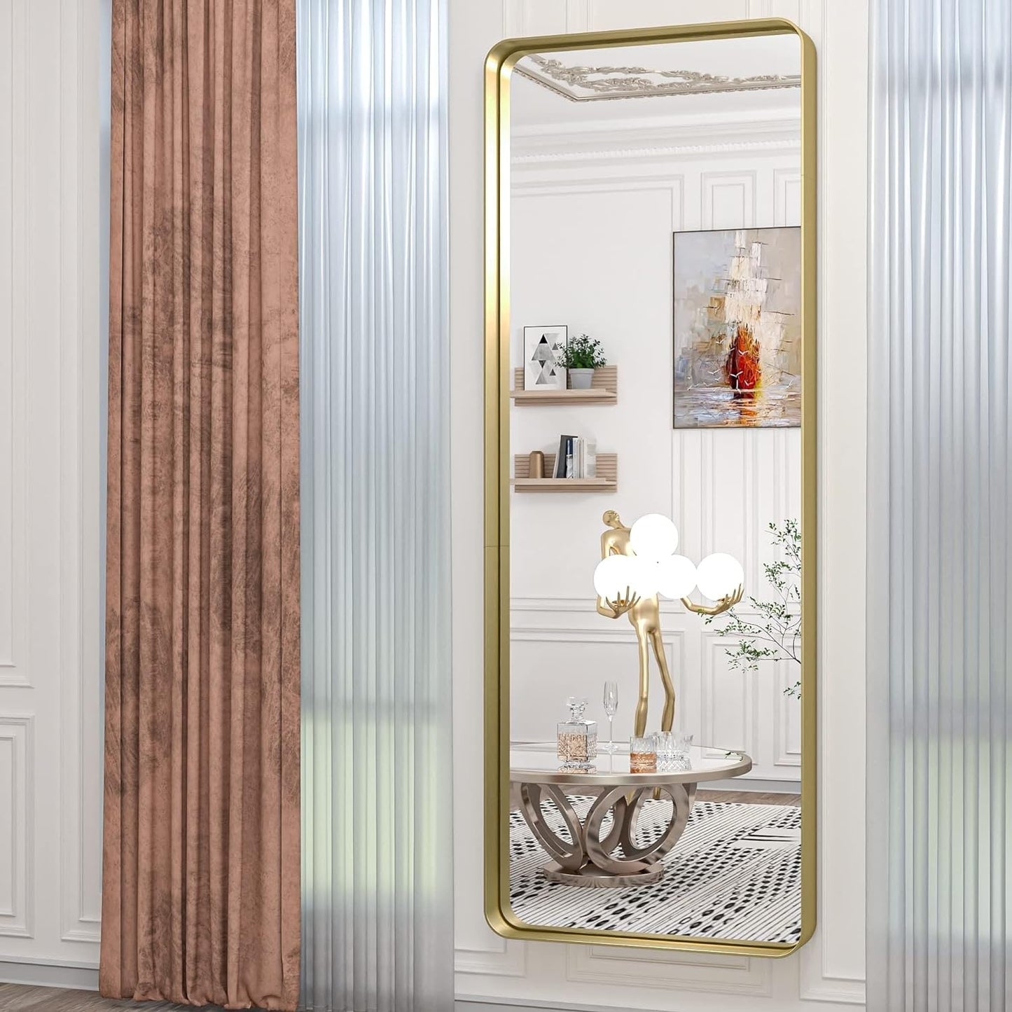 TETOTE Moderner Badezimmer-Kosmetikspiegel mit Metallrahmen zur Wandmontage