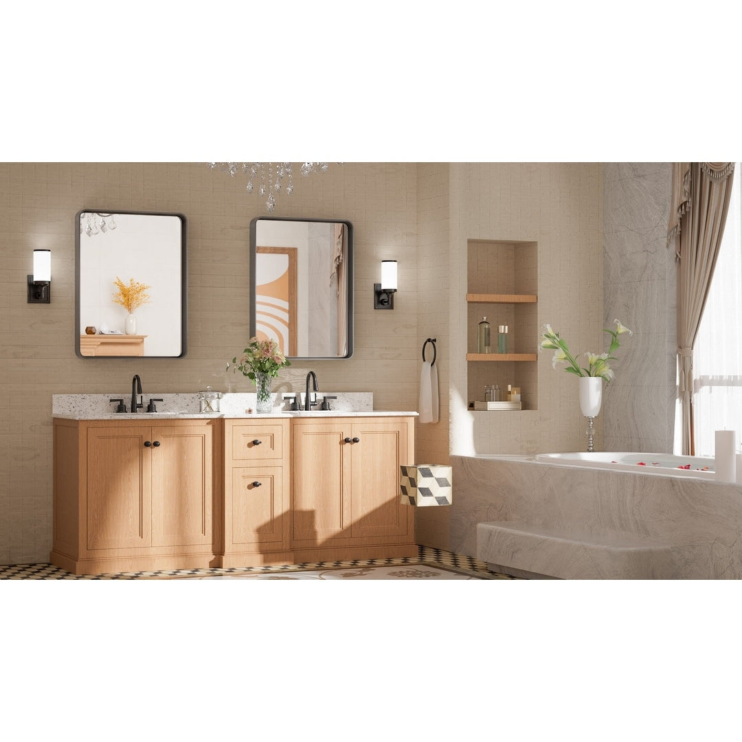 TETOTE Moderner Badezimmer-Kosmetikspiegel mit Metallrahmen zur Wandmontage