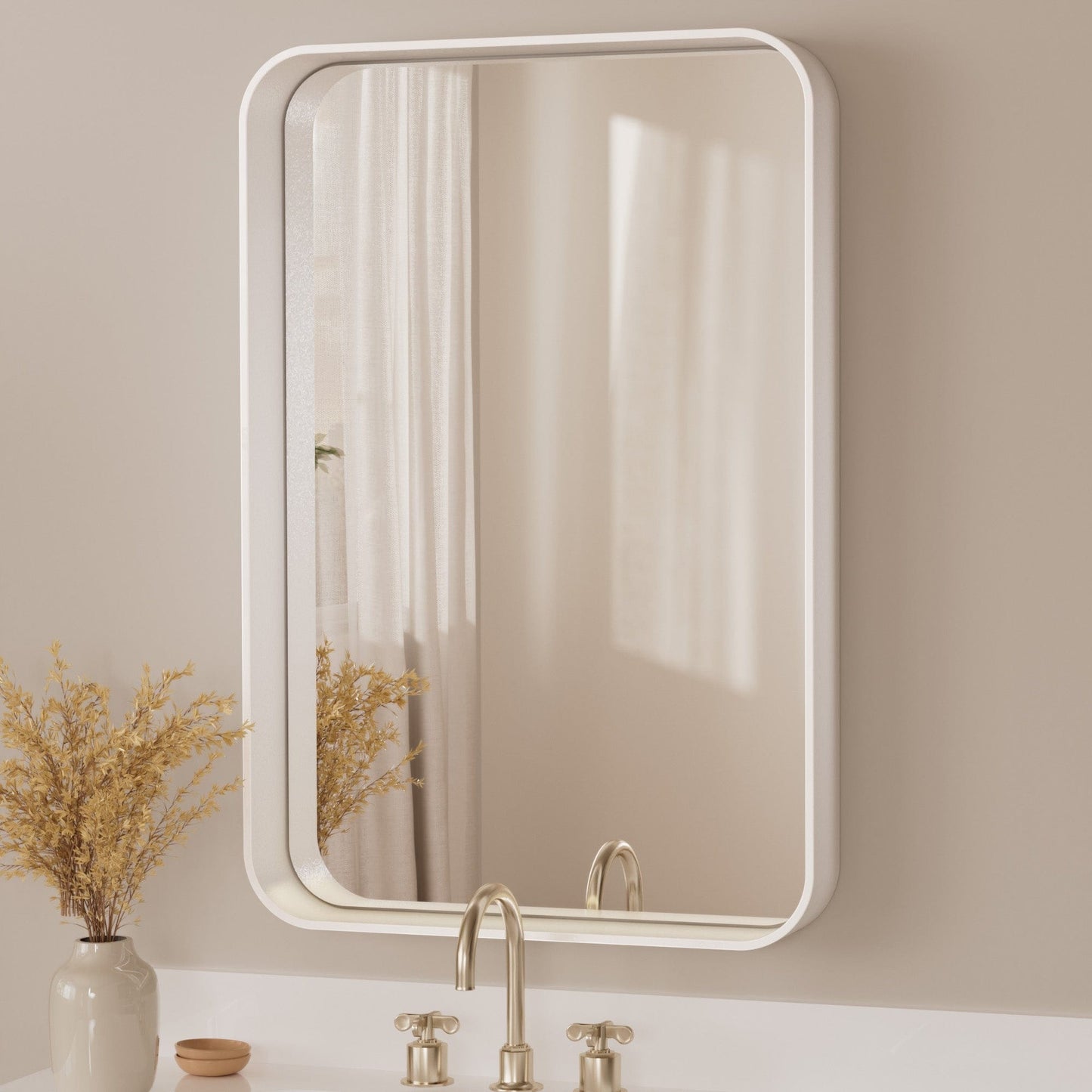 TETOTE Moderner Badezimmer-Kosmetikspiegel mit Metallrahmen zur Wandmontage