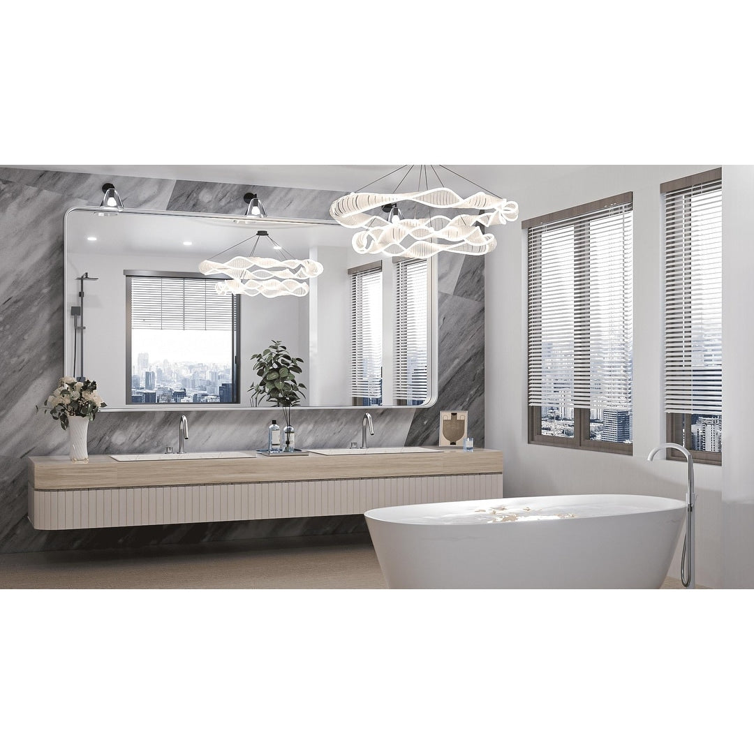 TETOTE Moderner Badezimmer-Kosmetikspiegel mit Metallrahmen zur Wandmontage