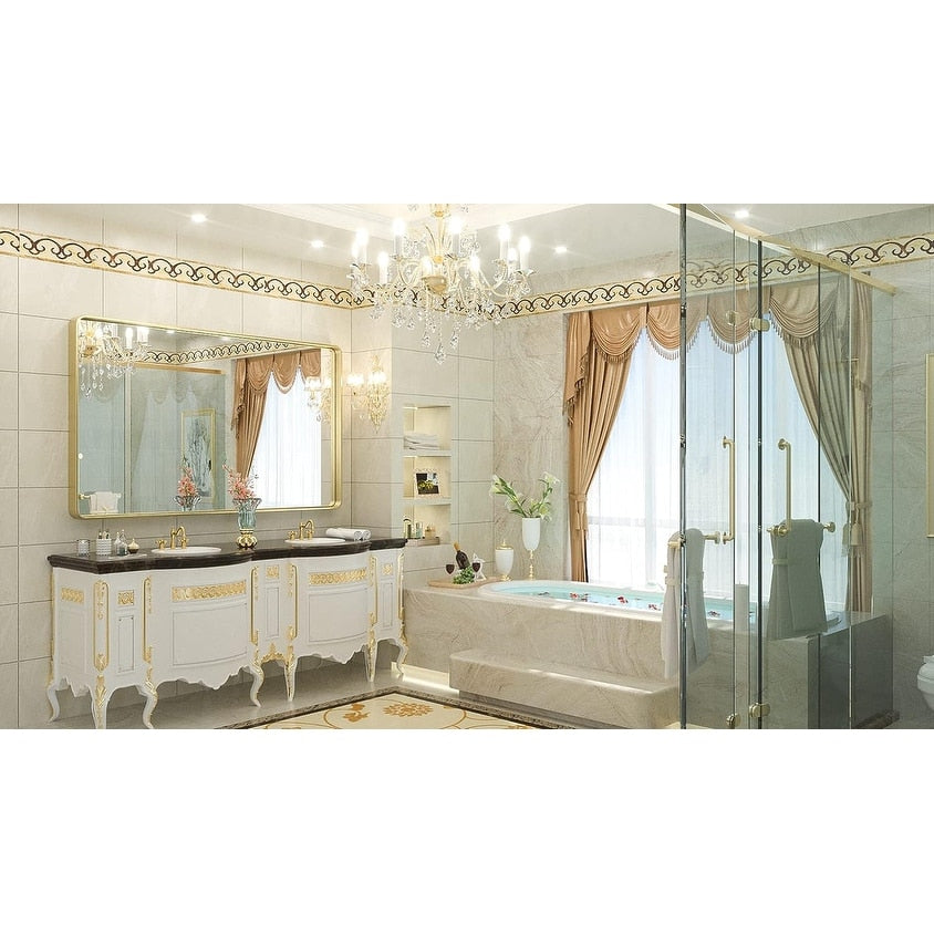TETOTE Moderner Badezimmer-Kosmetikspiegel mit Metallrahmen zur Wandmontage