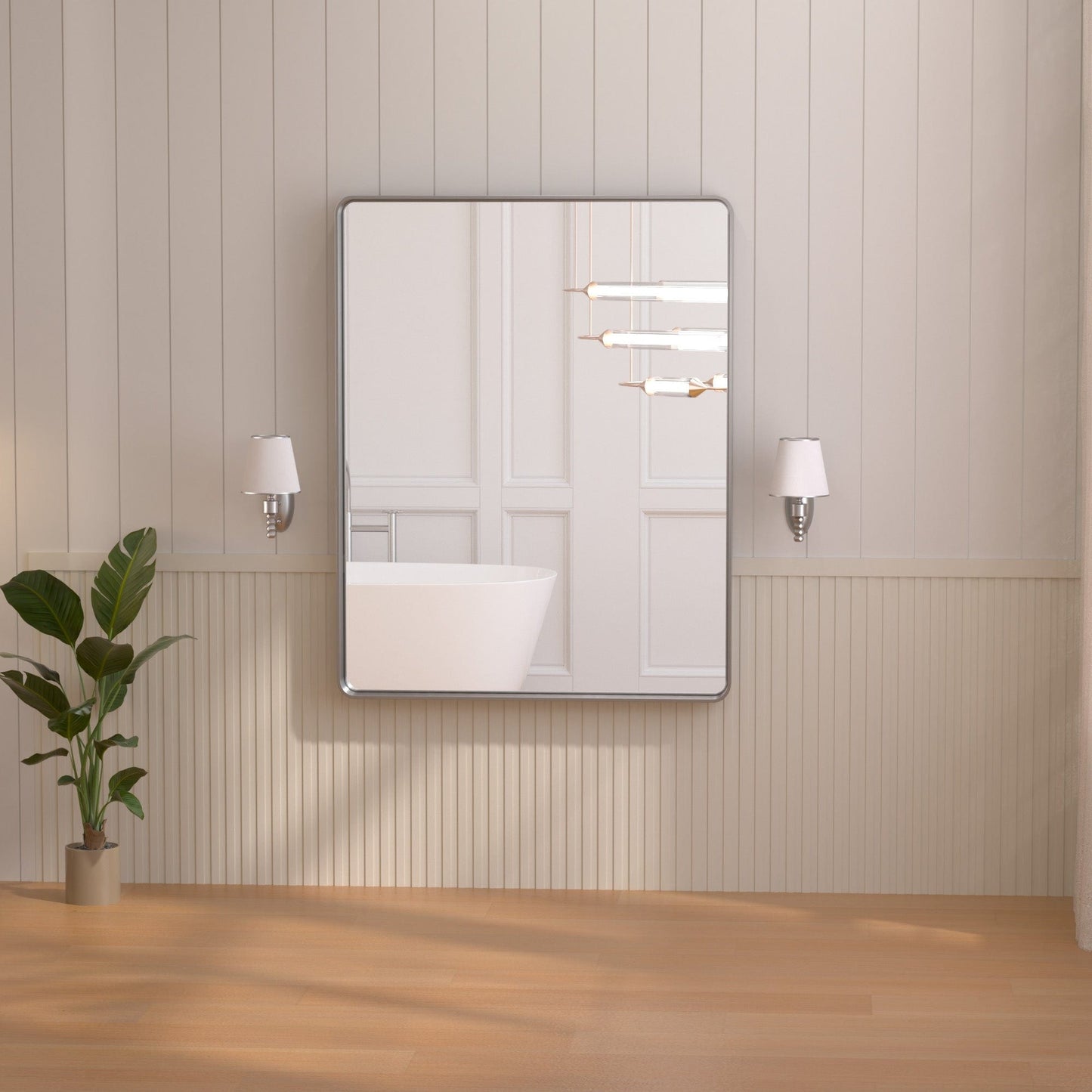 TETOTE Moderner Badezimmer-Kosmetikspiegel mit Metallrahmen zur Wandmontage