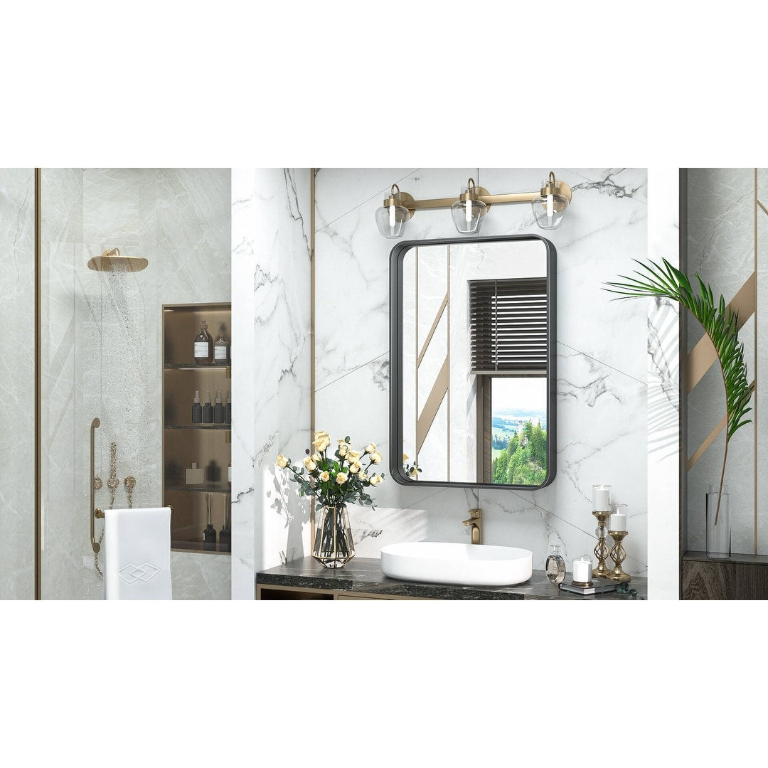 TETOTE Moderner Badezimmer-Kosmetikspiegel mit Metallrahmen zur Wandmontage