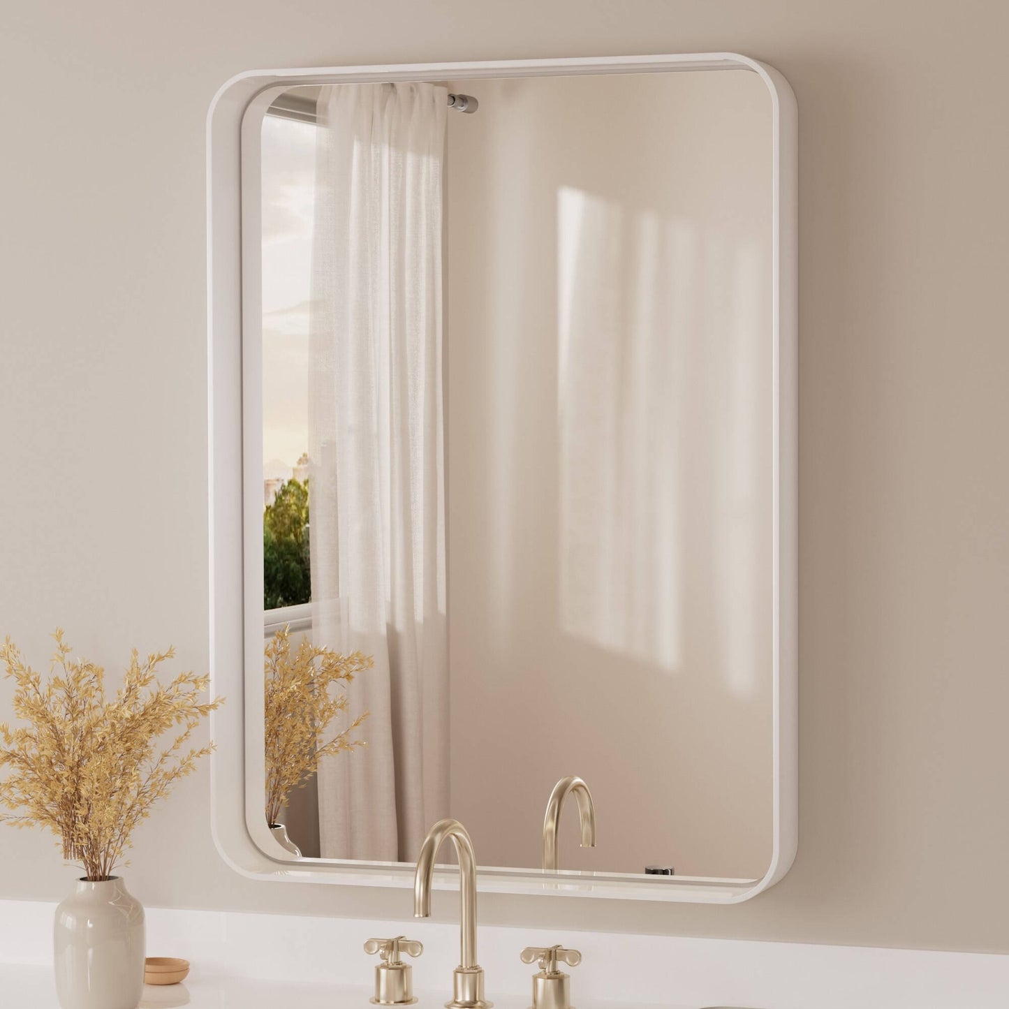 TETOTE Moderner Badezimmer-Kosmetikspiegel mit Metallrahmen zur Wandmontage