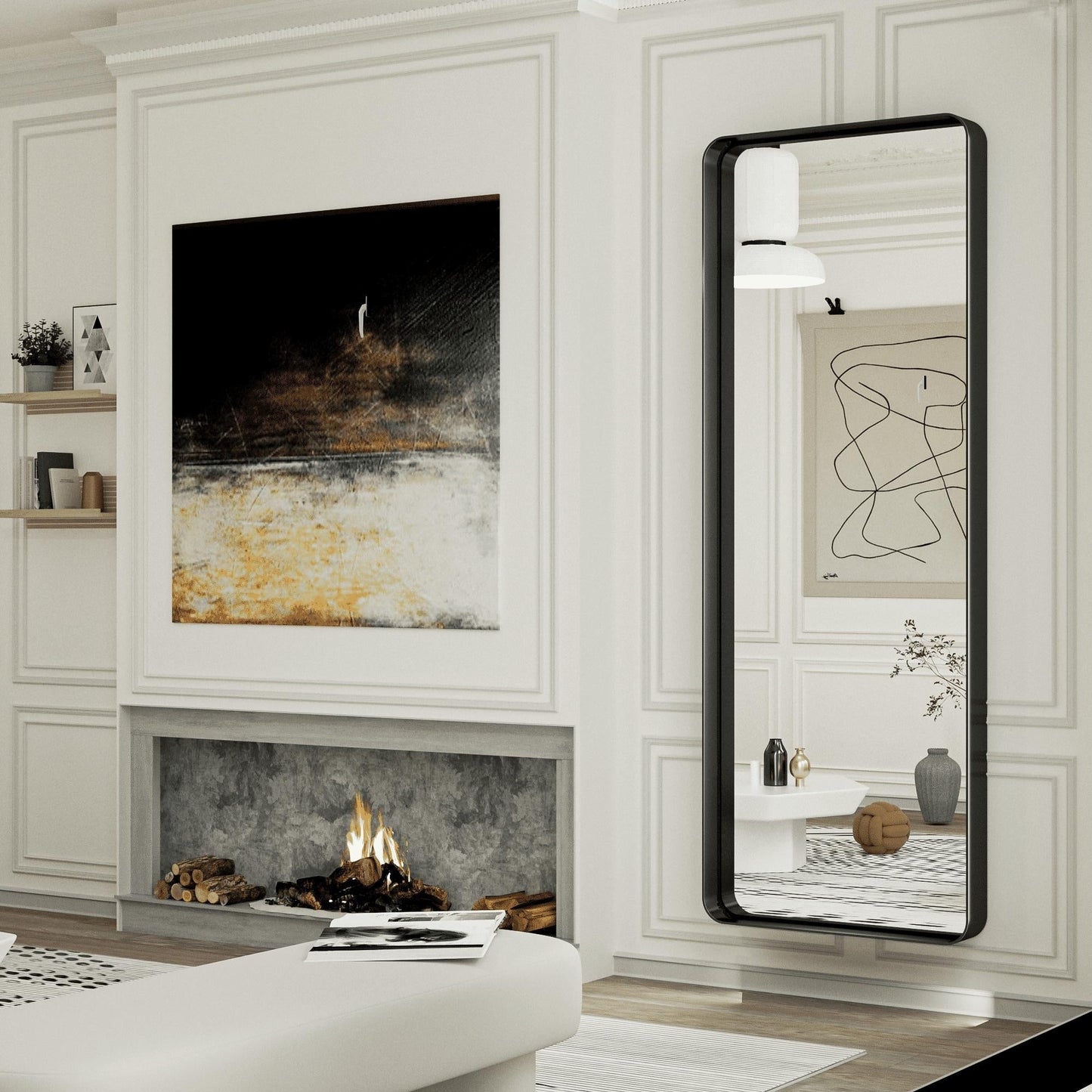 TETOTE Moderner Badezimmer-Kosmetikspiegel mit Metallrahmen zur Wandmontage