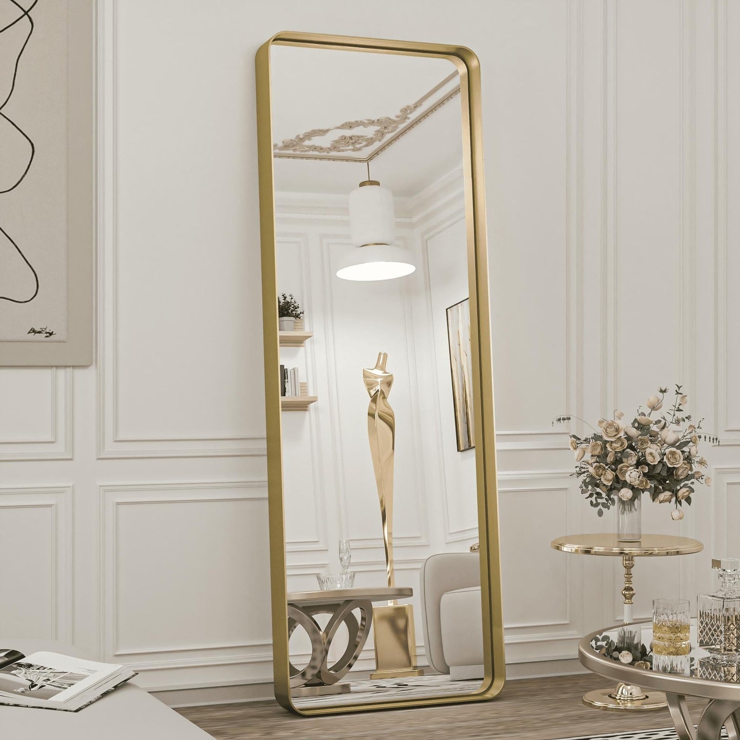 TETOTE Moderner Badezimmer-Kosmetikspiegel mit Metallrahmen zur Wandmontage