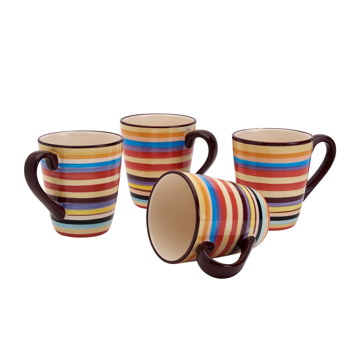 Tabletops Gallery Sedona Stripe V-förmiger Becher, 473 ml, 4er-Set