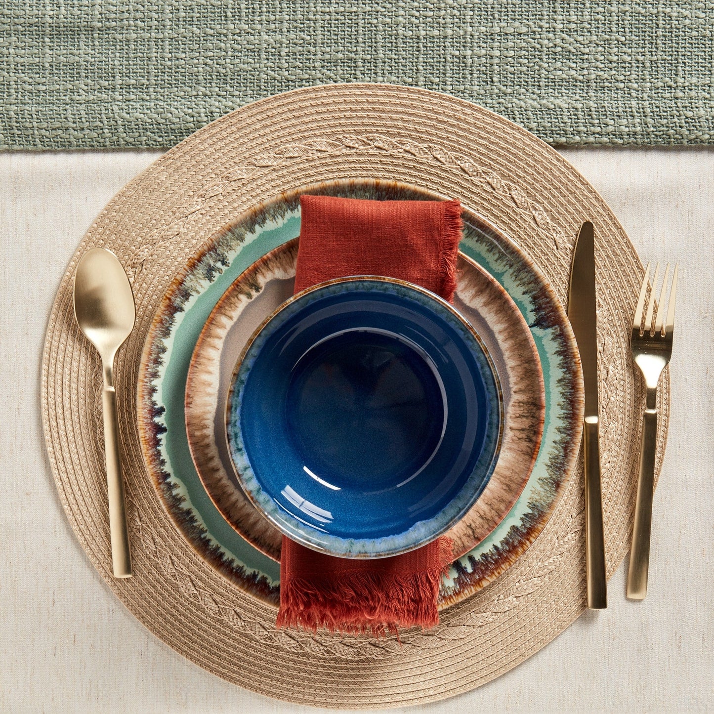 Tabletops Gallery Tuscon 12-teiliges Geschirrset aus mehrfarbigem Steingut
