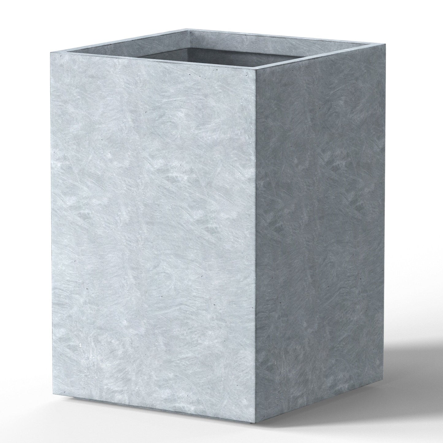 Hohe rechteckige Pflanzkästen aus Beton / Große Blumenkübel für drinnen und draußen