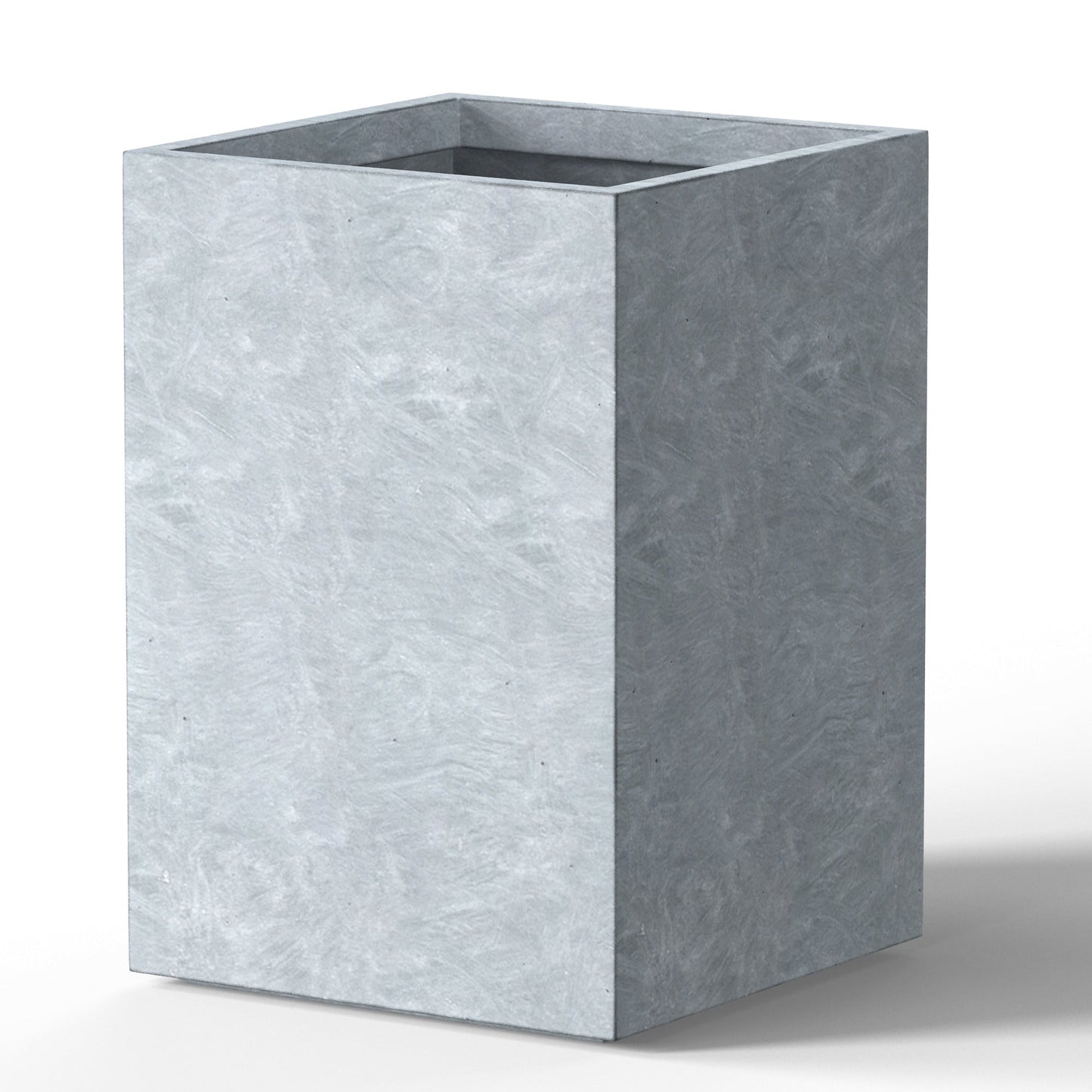 Hohe rechteckige Pflanzkästen aus Beton / Große Blumenkübel für drinnen und draußen
