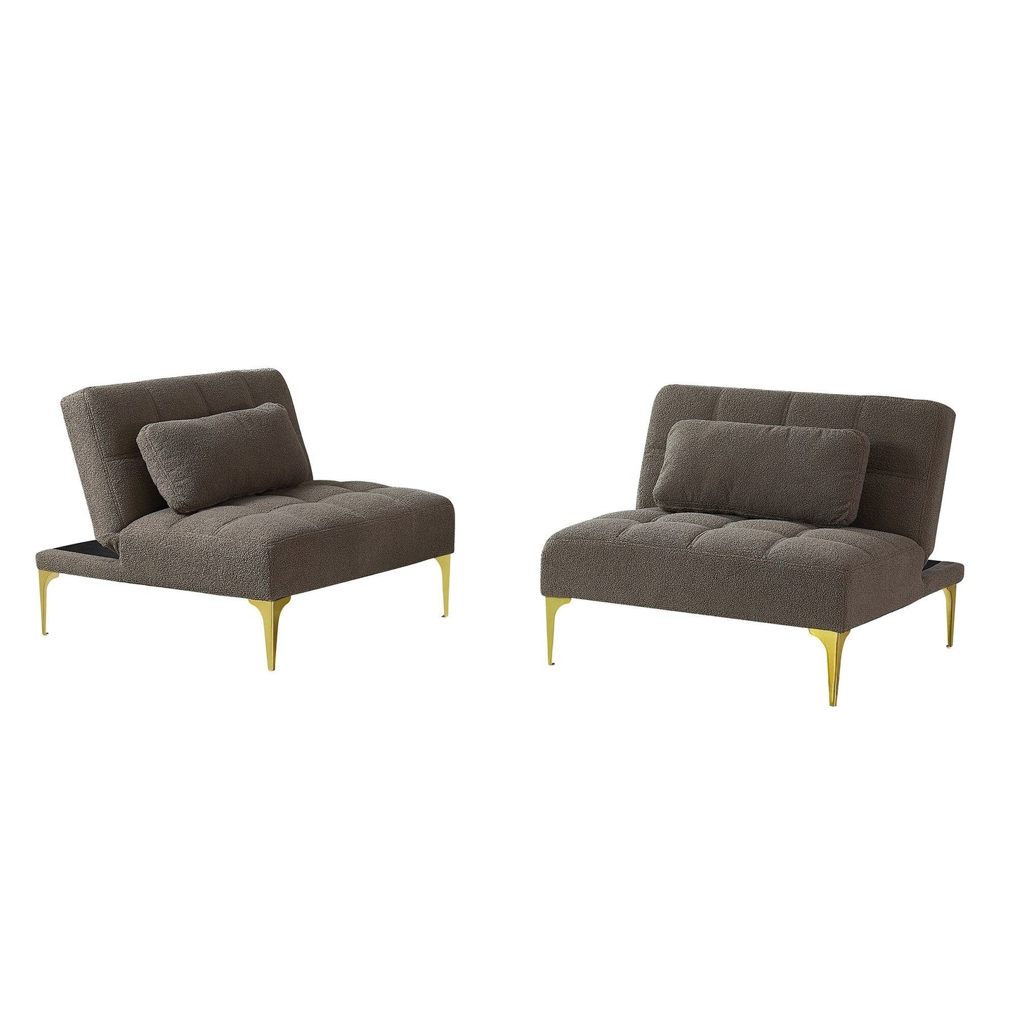 Taupe 80.31 Chenille Loveseat Modular Sofa Bed with Solid Wood Frame for Living Room