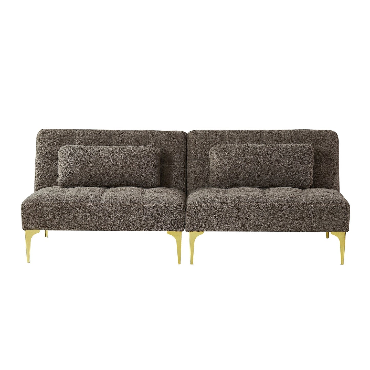Taupe 80.31 Chenille Loveseat Modular Sofa Bed with Solid Wood Frame for Living Room