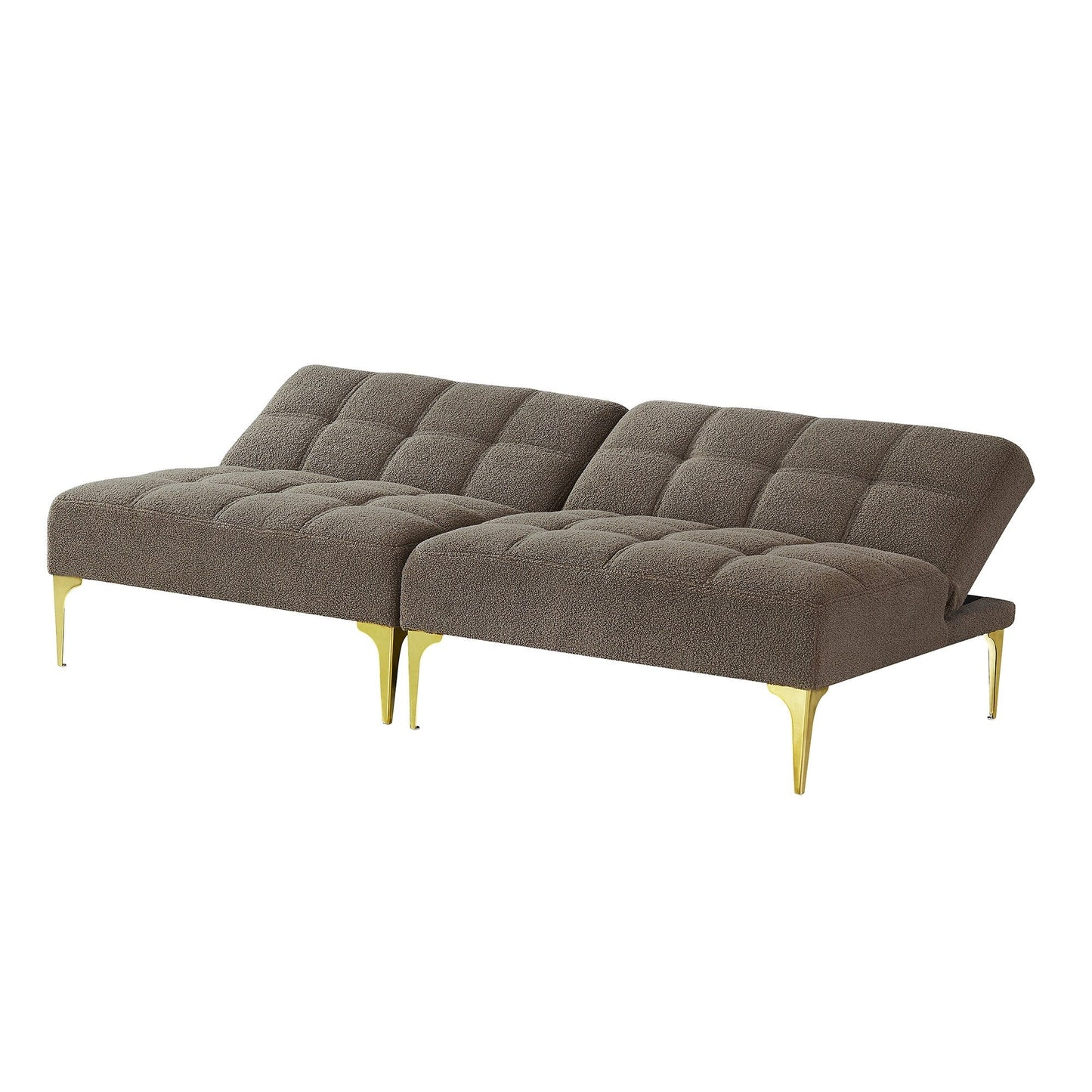 Taupe 80.31 Chenille Loveseat Modular Sofa Bed with Solid Wood Frame for Living Room