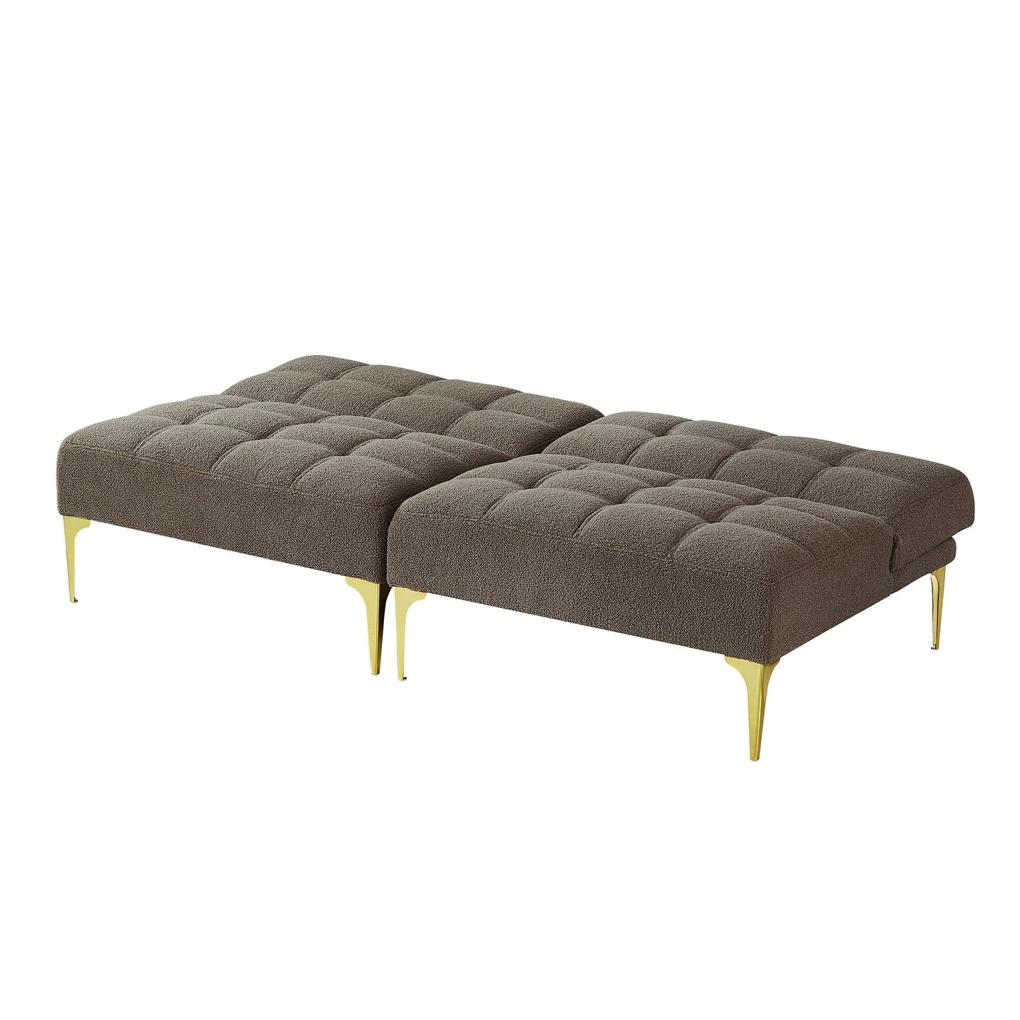 Taupe 80.31 Chenille Loveseat Modular Sofa Bed with Solid Wood Frame for Living Room
