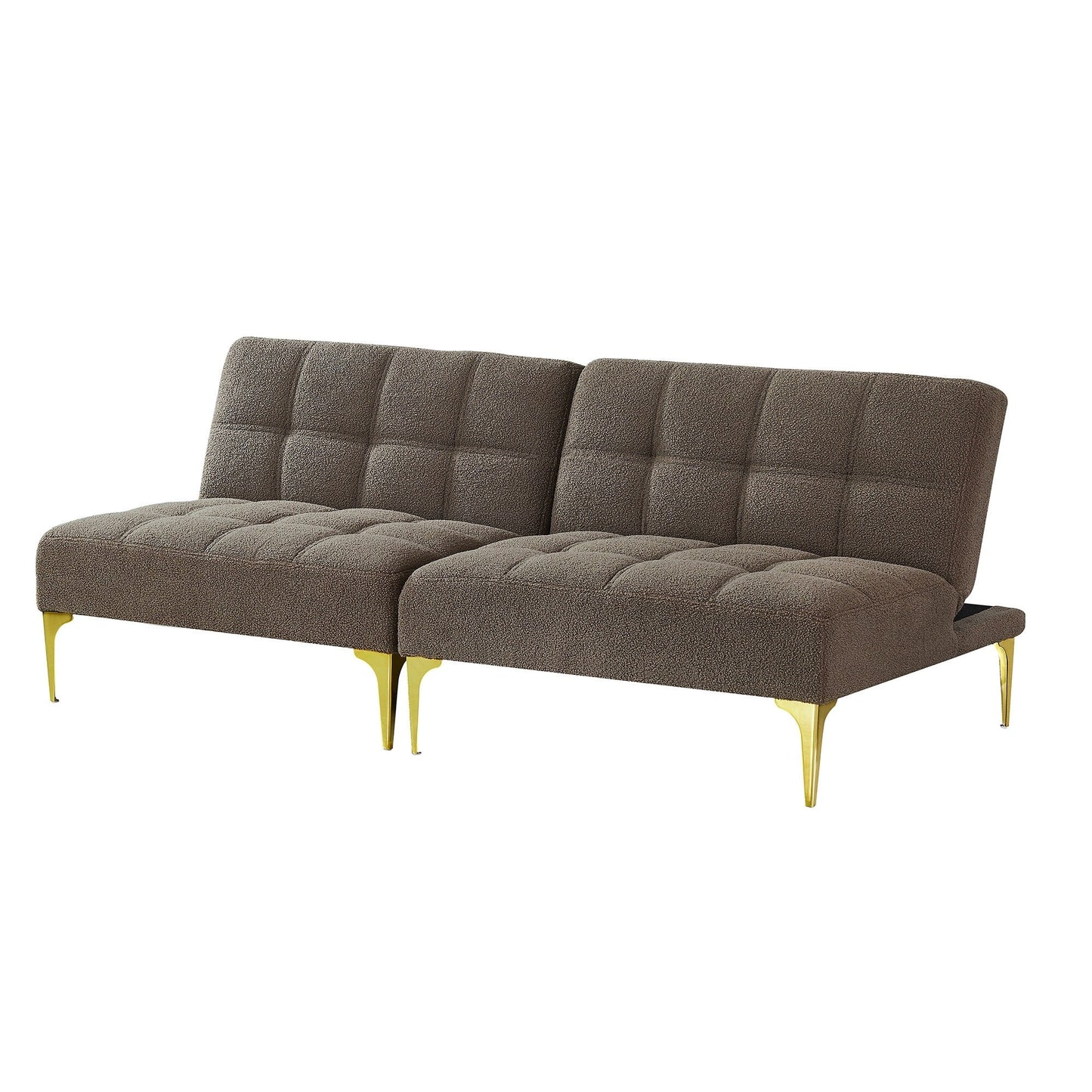 Taupe 80.31 Chenille Loveseat Modular Sofa Bed with Solid Wood Frame for Living Room