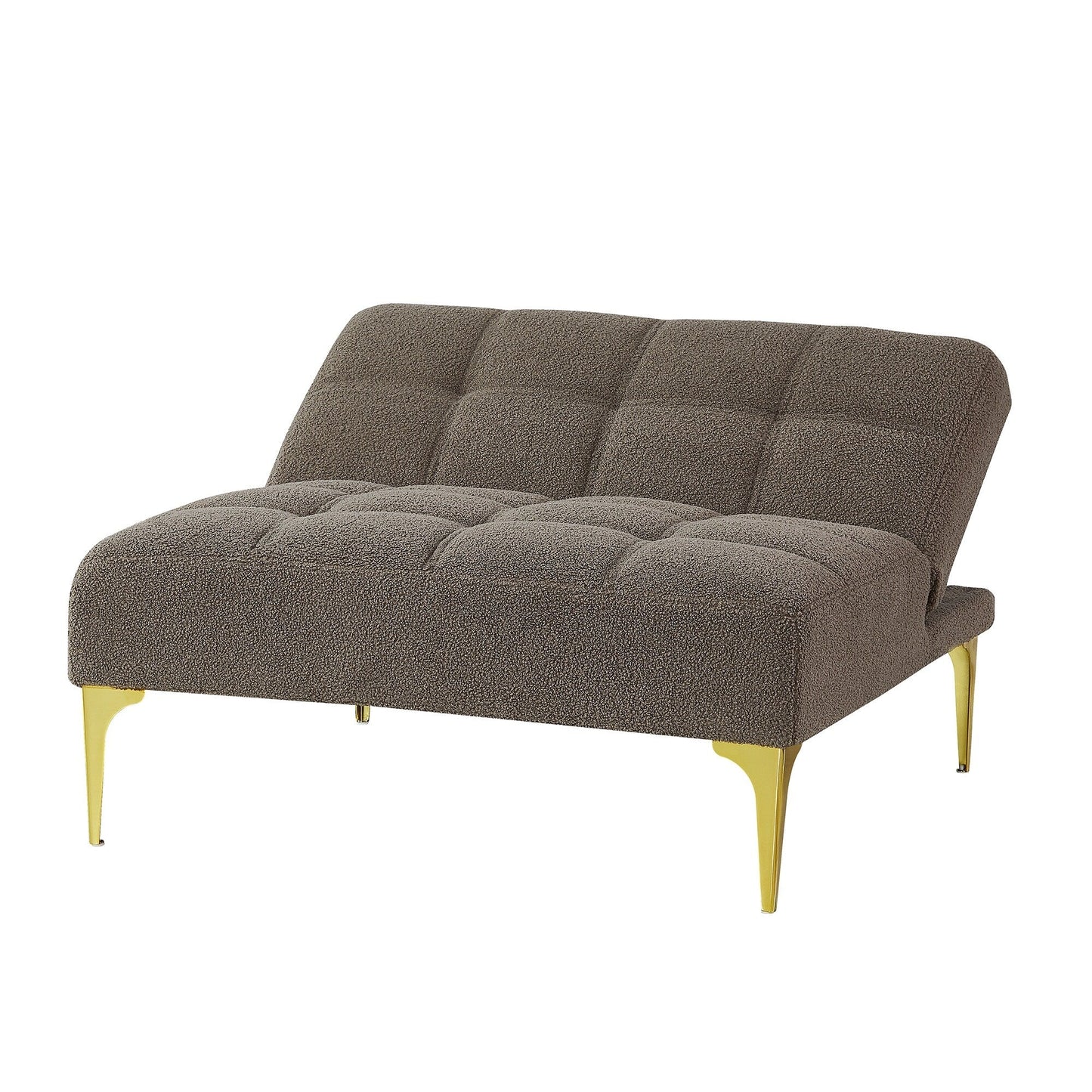 Taupe Chenille Single Modular Sofa Bed with Solid Wood Frame for Living Room