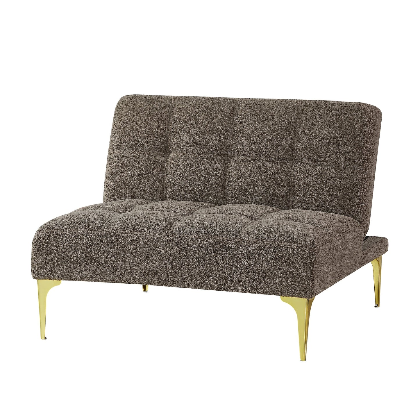 Taupe Chenille Single Modular Sofa Bed with Solid Wood Frame for Living Room