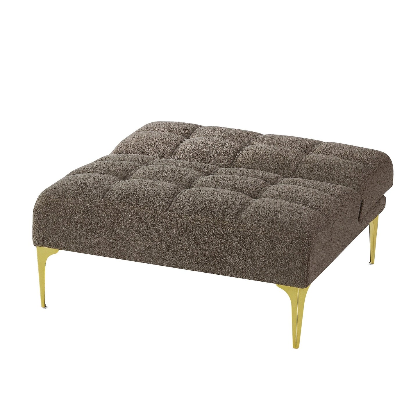 Taupe Chenille Single Modular Sofa Bed with Wood Frame