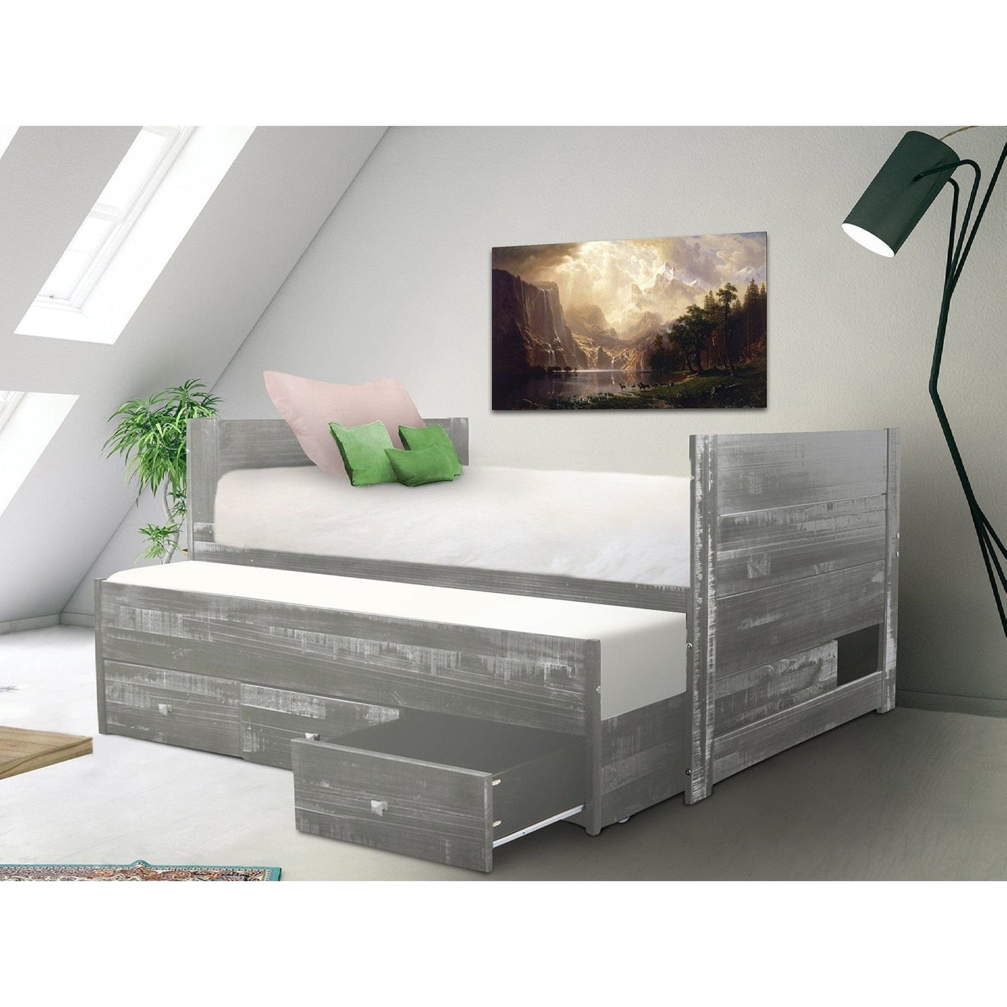 Taylor & Olive Begonia Einzelbett mit Ausziehbett und 3 eingebauten Schubladen