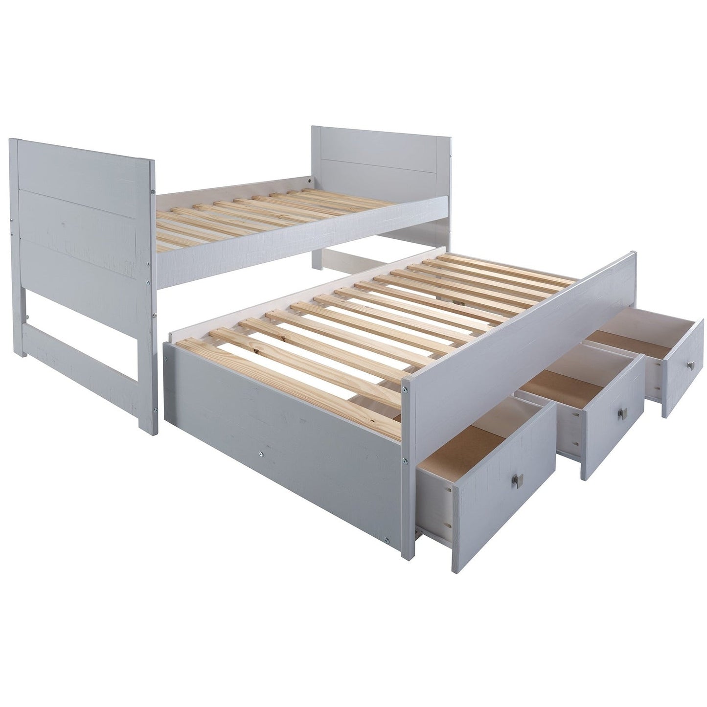 Taylor & Olive Begonia Einzelbett mit Ausziehbett und 3 eingebauten Schubladen