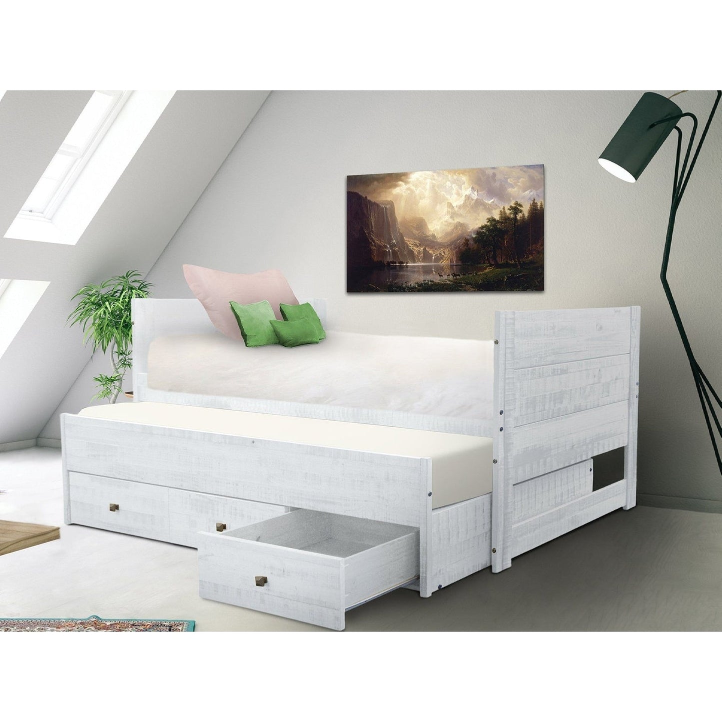Taylor & Olive Begonia Einzelbett mit Ausziehbett und 3 eingebauten Schubladen