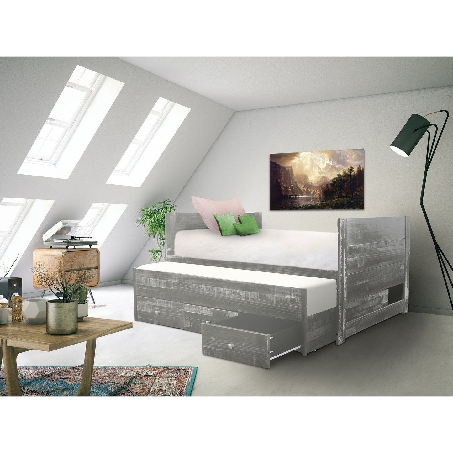 Taylor & Olive Begonia Einzelbett mit Ausziehbett und 3 eingebauten Schubladen