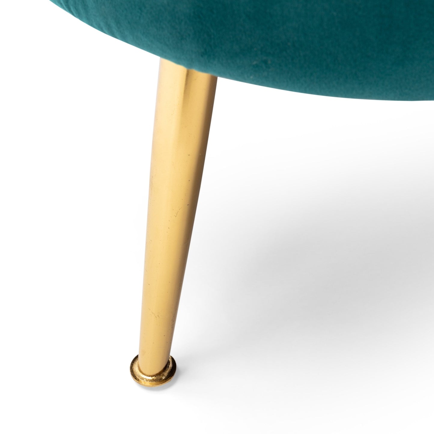 Teal 76.25 Velvet Channel Stitching 3-seater Sofa with Metal Legs for Living Room