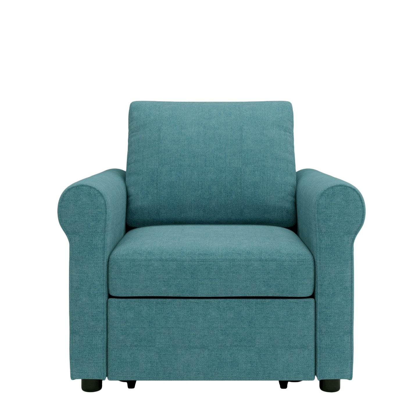 Teal Modern 34 3-in-1 Linen Convertible Single Sofa Bed with Adjust Backrest for Living Room