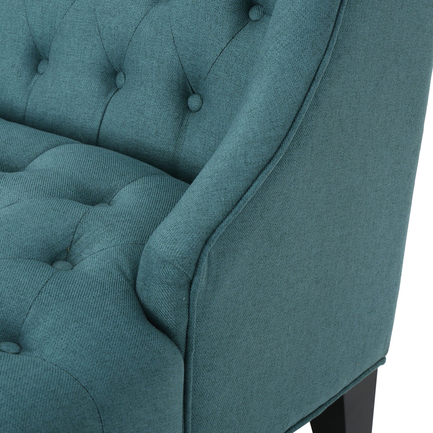 Teal Velvet Button Tufted High Wingback Loveseat Sofa
