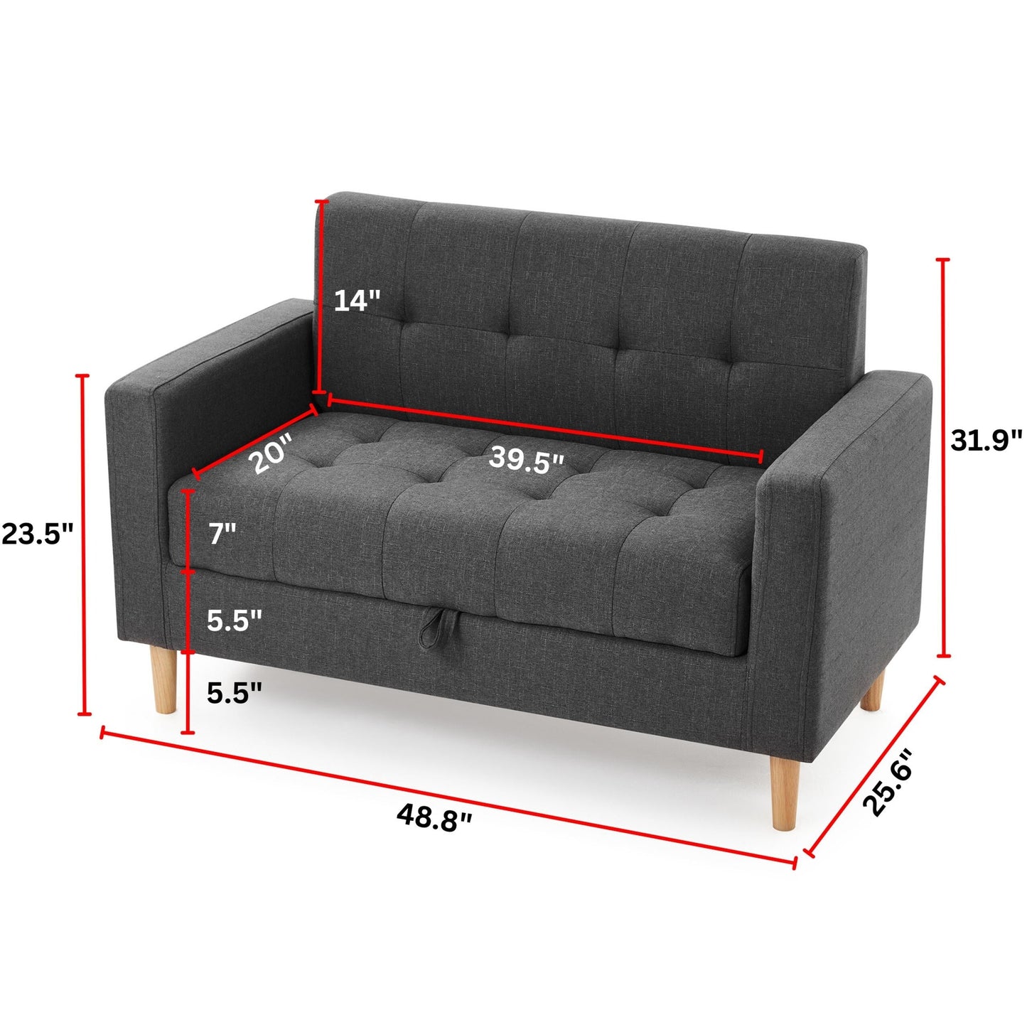 The College Storage Couch by Dorm Haul®