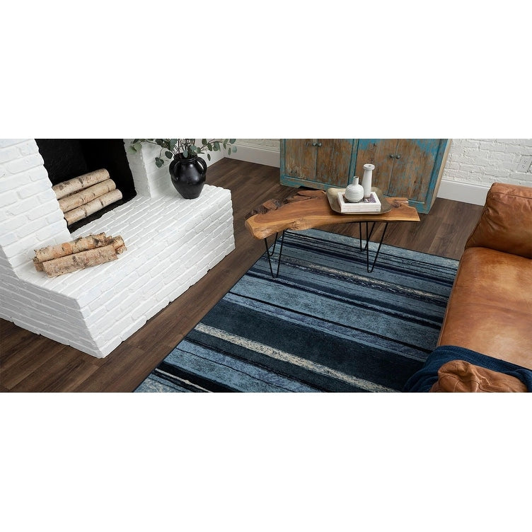 The Curated Nomad Sultan Mehrfarbig gestreifter Boho-Teppich