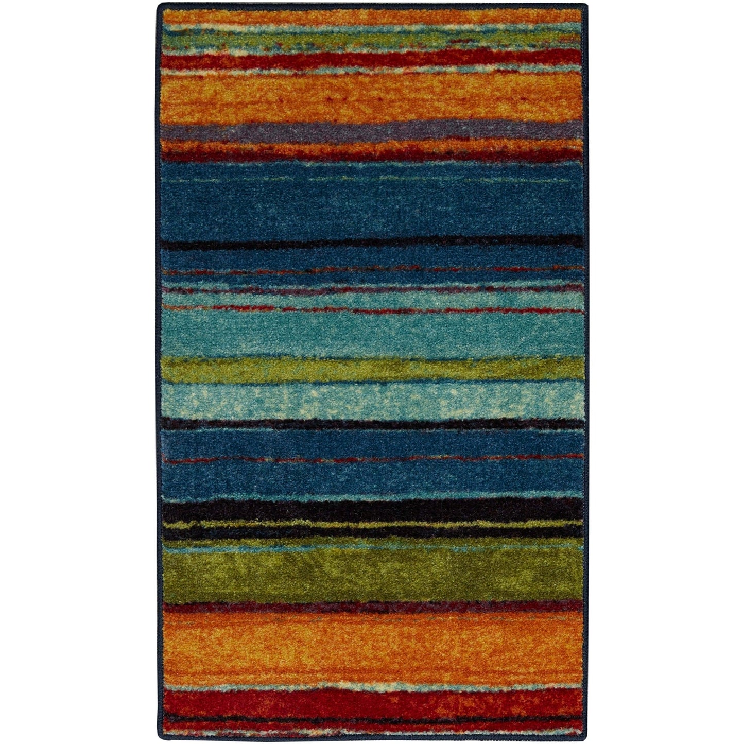 The Curated Nomad Sultan Mehrfarbig gestreifter Boho-Teppich